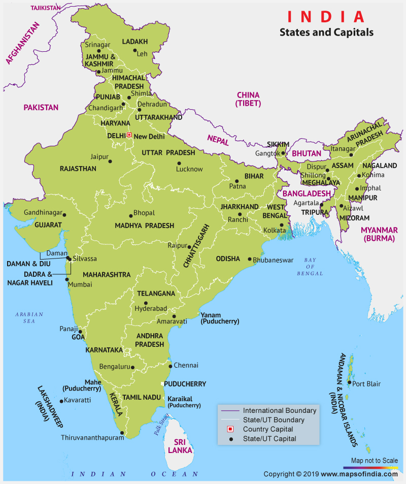 The Updated List Of Indian States Their Capitals And Their Language 